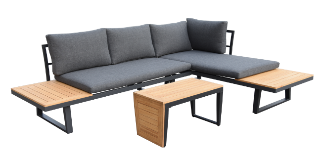 Reclining-sofa-with-cushion-bamboo-table